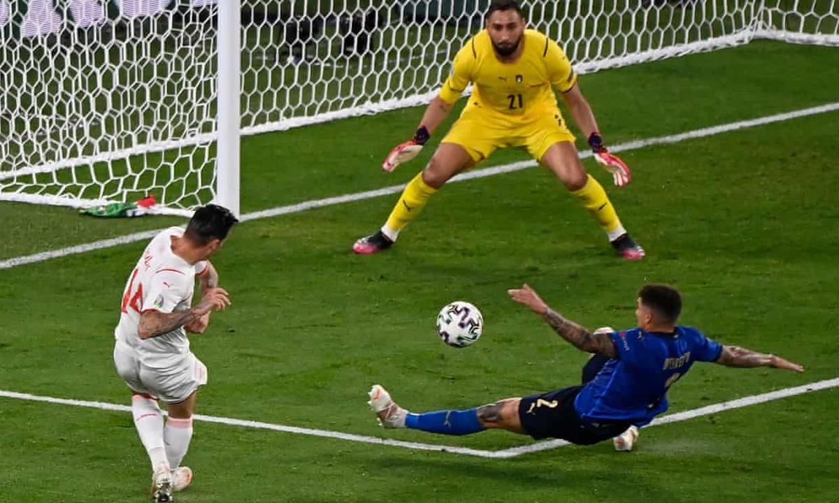 Thụy Sĩ rất ít cơ hội làm khó thủ thành Donnarumma.