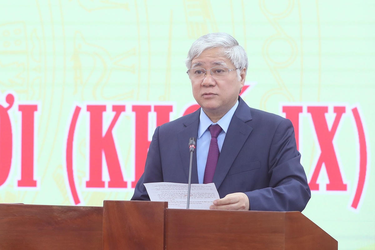 Bí thư Trung ương Đảng, Chủ tịch UBTƯ MTTQ Việt Nam Đỗ Văn Chiến phát biểu khai mạc Hội nghị.