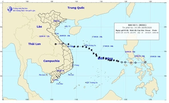 Đường đi của cơn bão số 5-NOUL.