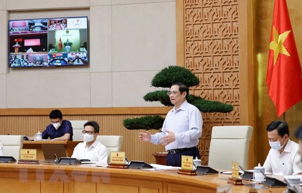 Thủ tướng Phạm Minh Chính chủ trì Hội nghị. (Ảnh: Dương Giang/TTXVN).
