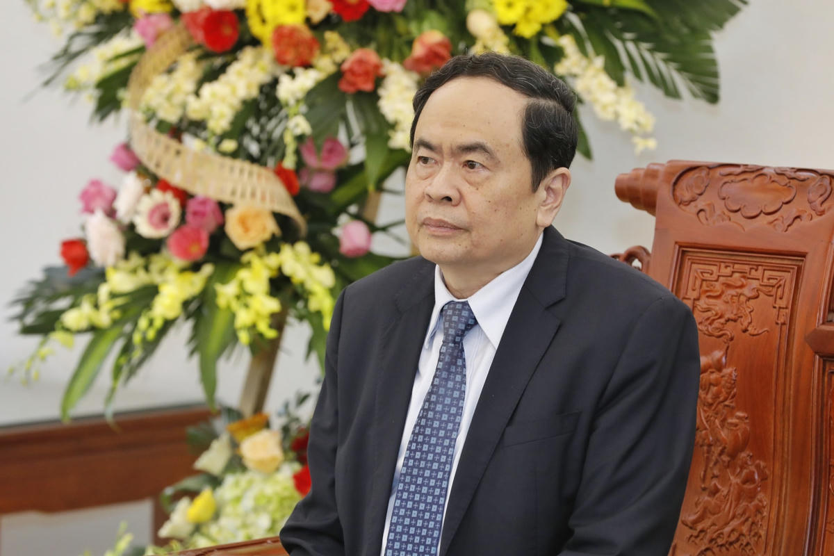 Chủ tịch Trần Thanh Mẫn tại buổi chúc mừng Tòa Giám mục Giáo phận Phát Diệm.