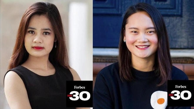 Mai Hồ (phải) và Lê Hàn Tuệ Lâm cũng được Forbes vinh danh. Ảnh: Forbes.