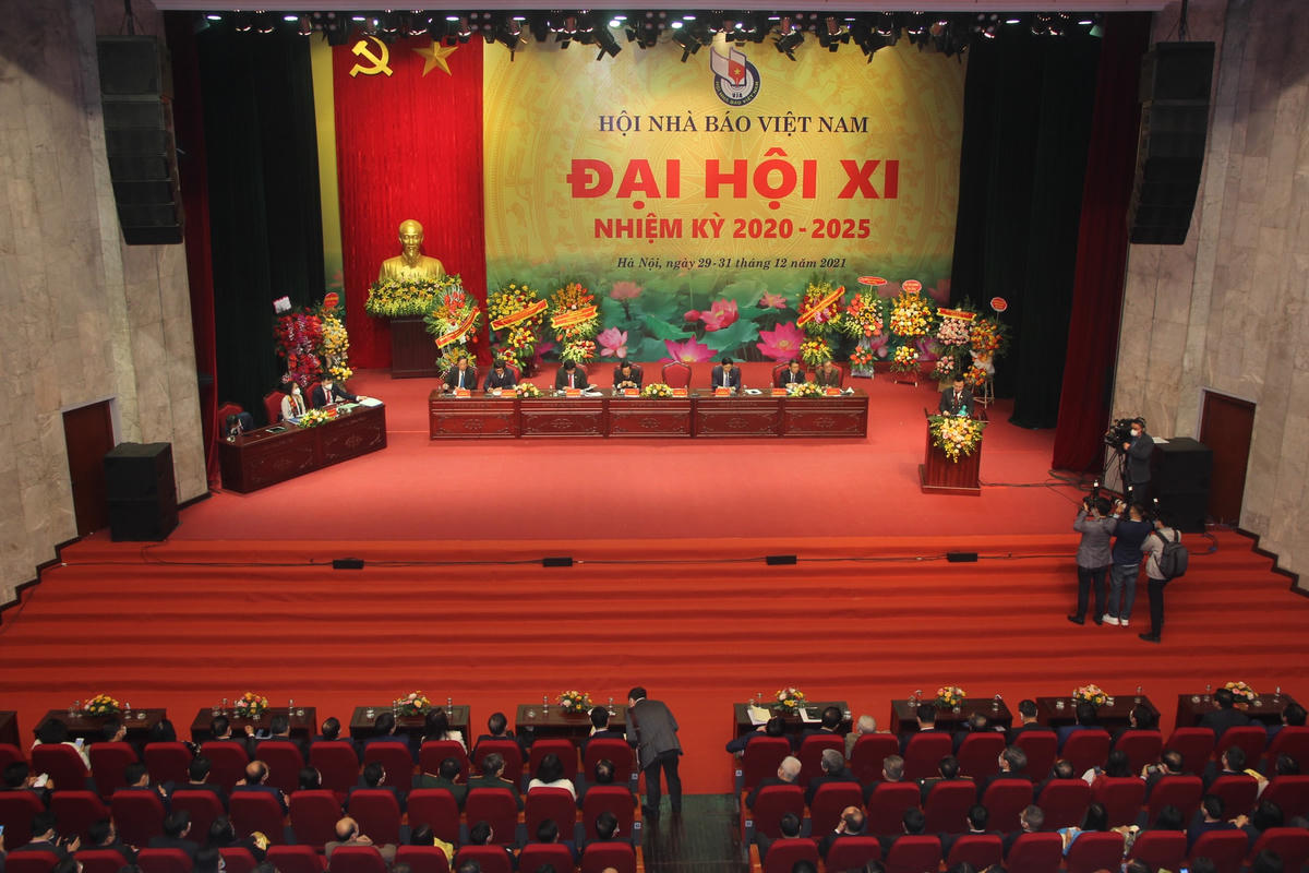 Toàn cảnh Đại hội lần thứ XI Hội Nhà báo Việt Nam.