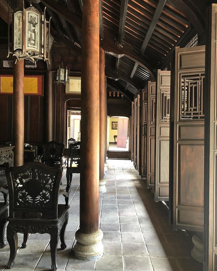 Gian trong nhà rường được tính bằng các hàng cột trong nhà, không có vách ngăn.