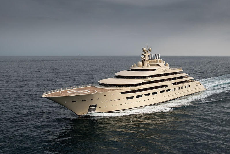 Dilbar - du thuyền lớn nhất thế giới với giá trị ròng lên tới 594 triệu USD. Ảnh: Getty Images.