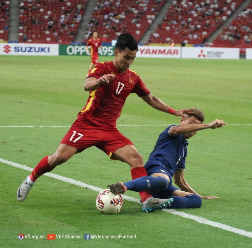 Tuyển Việt Nam bị dẫn trước 2 bàn sau trận lượt đi AFF Cup 2020. Ảnh: VFF.