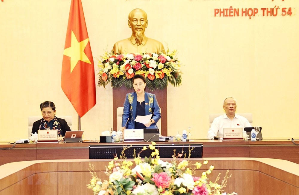 Chủ tịch Quốc hội Nguyễn Thị Kim Ngân phát biểu khai mạc. (Ảnh: Trọng Đức/TTXVN).