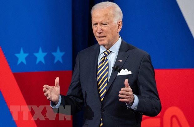 Tổng thống Mỹ Joe Biden phát biểu trong chuyến công du tại thành phố quê nhà Milwaukee, bang Wisconsin ngày 16/2/2021. Ảnh: AFP/TTXVN.