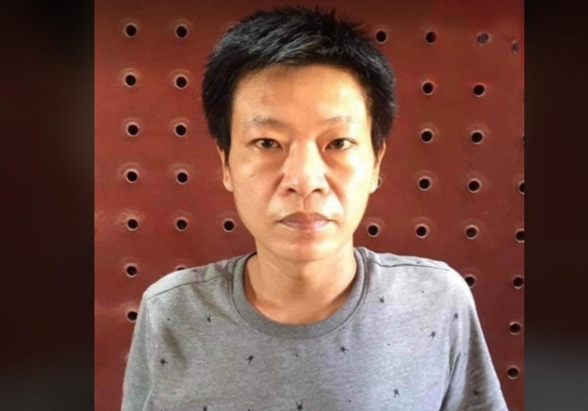 Đối tượng Nguyễn Ngọc Vinh tại cơ quan công an.