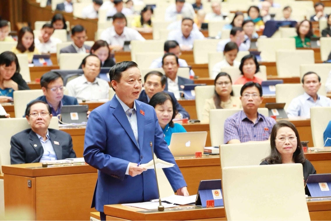 Bộ trưởng Bộ Tài nguyên và Môi trường Trần Hồng Hà. Ảnh: Quang Vinh.