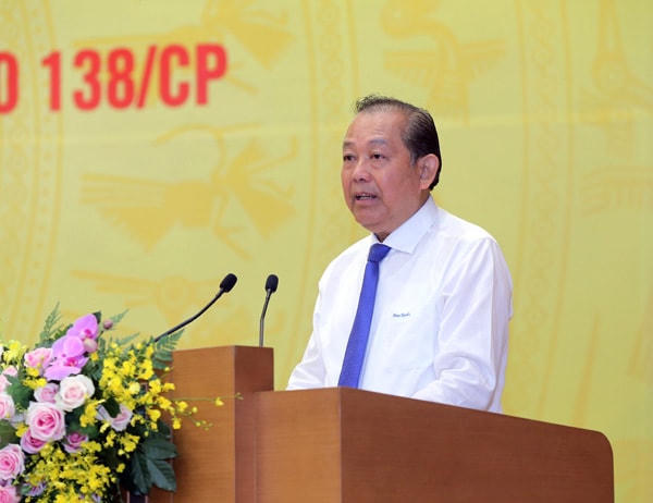 Phó Thủ tướng Thường trực Trương Hòa Bình phát biểu tại hội nghị. Ảnh: VGP.