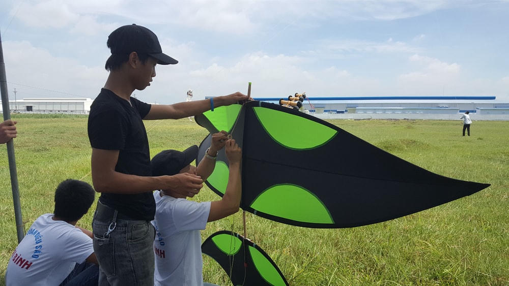 Những con diều to đẹp nhất được mang đến liên hoan.
