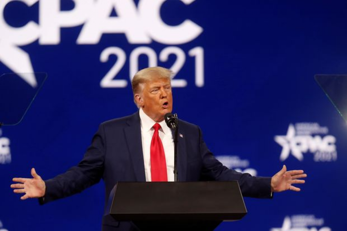 Cựu Tổng thống Donald Trump phát biểu tại Hội nghị Hành động Chính trị Bảo thủ ở thành phố Orlando, bang Florida hôm 28/2. Ảnh: AFP.  
