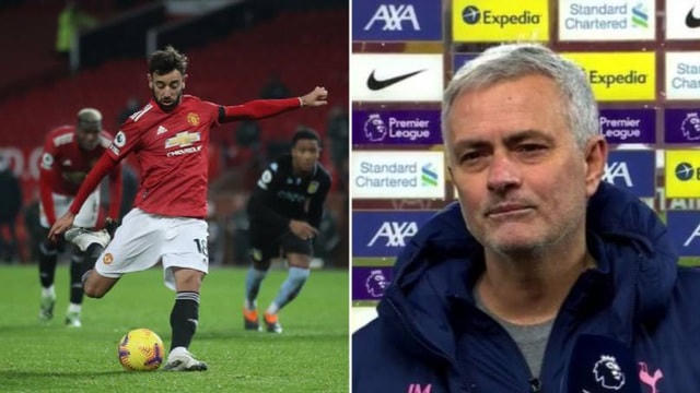 HLV Mourinho ám chỉ Bruno Fernandes chỉ biết ghi bàn từ chấm phạt đền.