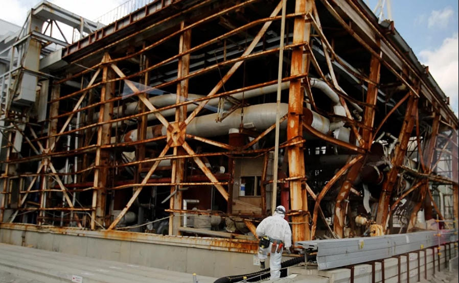 Lò phản ứng số 3 tại nhà máy điện hạt nhân Fukushima Daiichi của Tokyo Electric Power Co (TEPCO) bị tê liệt do sóng thần ở thị trấn Okuma, tỉnh Fukushima, Nhật Bản, ngày 10/2/2016.  