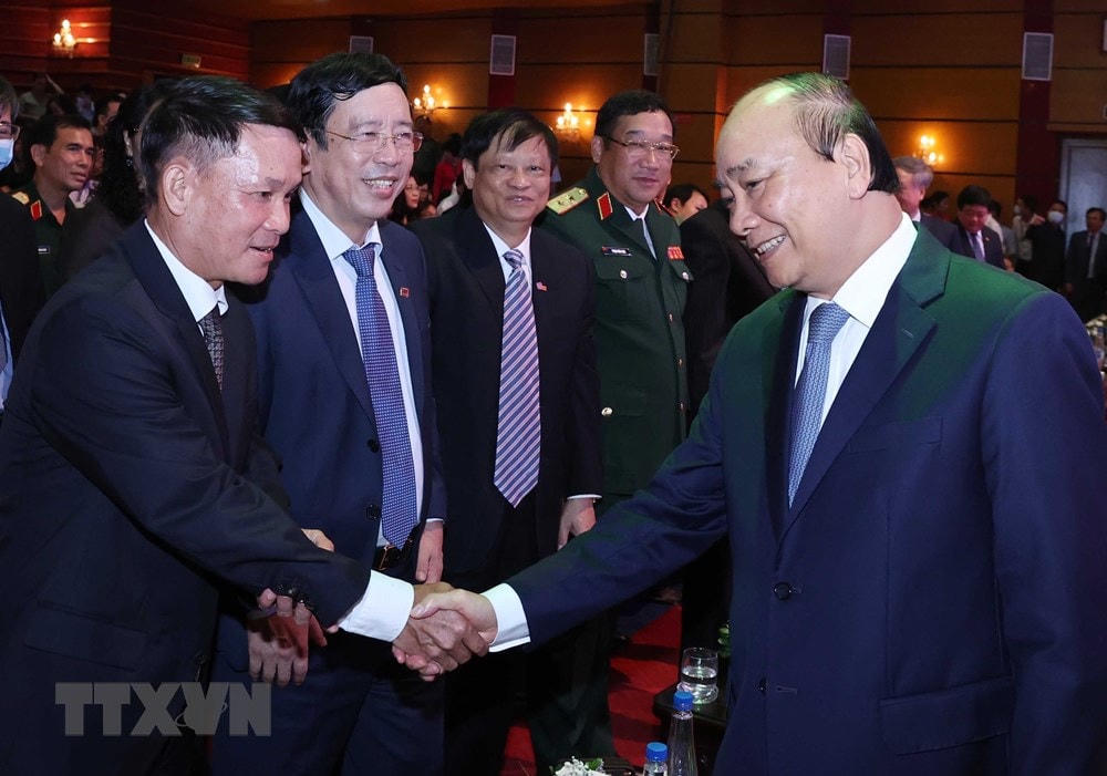Prime Minister Nguyen Xuan Phuc and delegates attend the 75th anniversary of the establishment of the Voice of Vietnam (September 7, 1945-7 September 2020). (Photo: Thong Nhat / VNA).