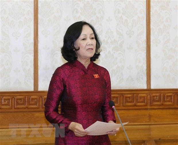 Bà Trương Thị Mai, Ủy viên Bộ Chính trị, Trưởng Ban Tổ chức Trung ương. Ảnh: Phương Hoa/TTXVN.