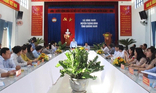 Quang cảnh buổi làm việc của Chủ tịch Trần Thanh Mẫn với lãnh đạo tỉnh Quảng Nam.