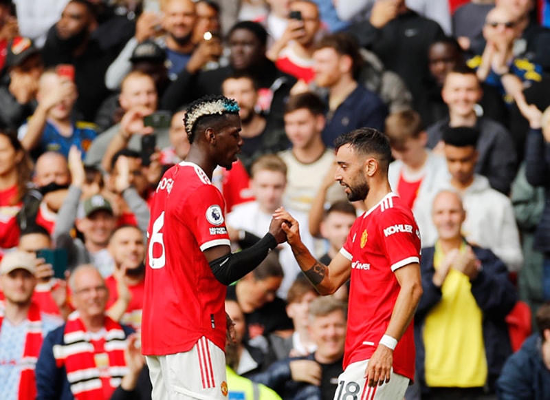 Bộ đôi Pogba-Bruno giúp MU có trận đấu thăng hoa. Ảnh: Getty
