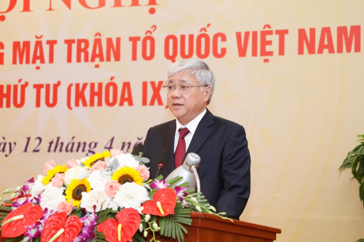 Bí thư Trung ương Đảng, Chủ tịch UBTƯ MTTQ Việt Nam Đỗ Văn Chiến phát biểu nhận nhiệm vụ.