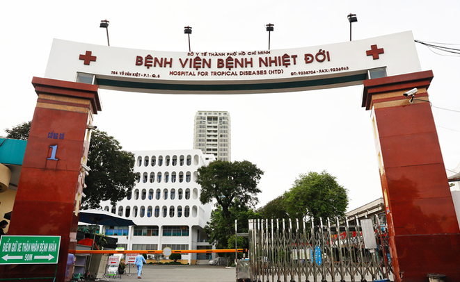 Bệnh viện Bệnh Nhiệt đới TP HCM tạm thời phong toả từ chiều ngày 12/6. Nguồn: H.K.