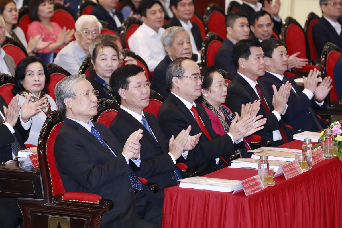 Lãnh đạo, nguyên lãnh đạo Đảng, Nhà nước, MTTQ Việt Nam dự Hội thảo tại điểm cầu Học viện Chính trị quốc gia Hồ Chí Minh.
