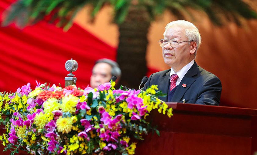Tổng Bí thư, Chủ tịch nước Nguyễn Phú Trọng phát biểu bế mạc Đại hội. Ảnh: Quang Vinh.