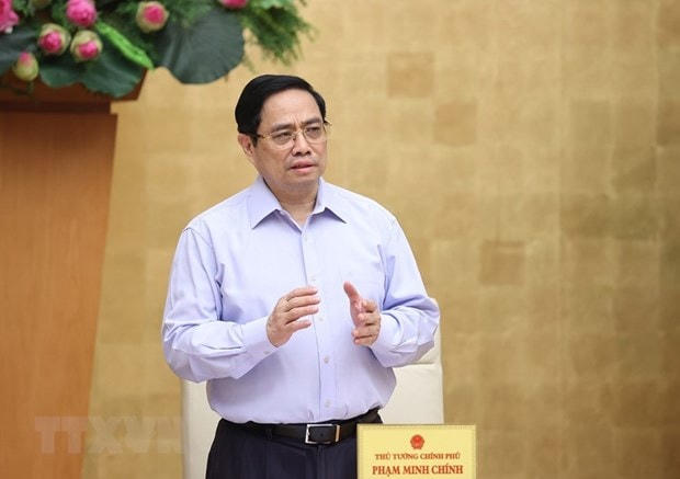 Thủ tướng Phạm Minh Chính chủ trì hội nghị. Ảnh: Dương Giang/TTXVN.  