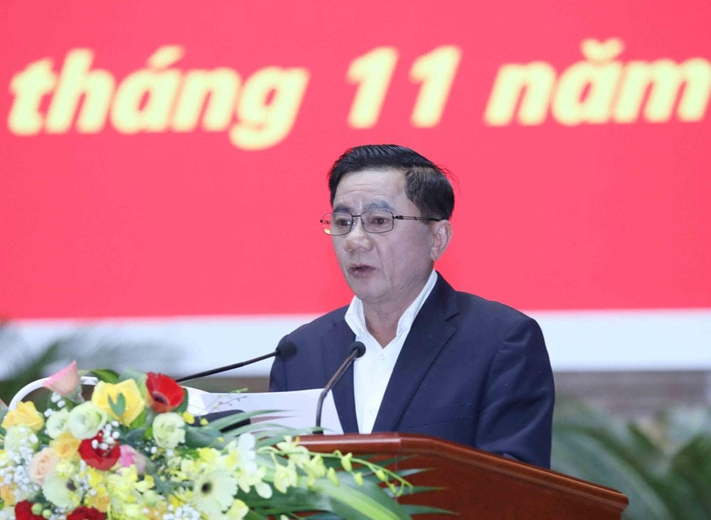 Ông Trần Cẩm Tú, Bí thư Trung ương Đảng, Chủ nhiệm Ủy ban Kiểm tra Trung ương phát biểu khai mạc Hội nghị. Ảnh: Phương Hoa/TTXVN.