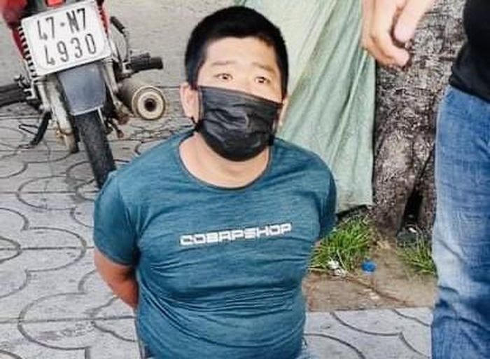 Nguyễn Phú Thịnh thời điểm bị công an bắt giữ.
