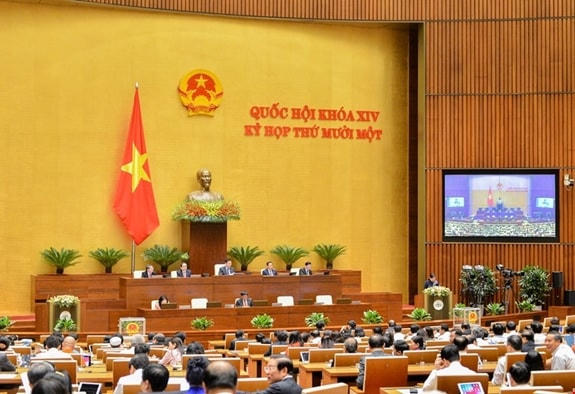 Một phiên họp tại Kỳ họp thứ 11 của Quốc hội khóa XIV.