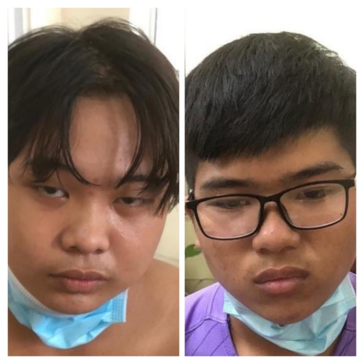 Đối tượng Vũ Thiên Vương  và Nguyễn Công Thịnh. Ảnh: CA.