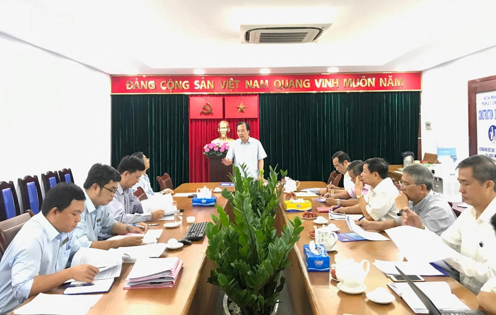Quang cảnh buổi làm việc với Sở Xây dựng.