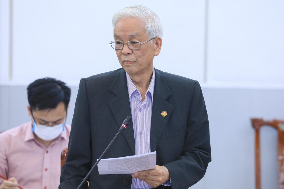Ông Đỗ Duy Thường, Phó Chủ nhiệm Hội đồng tư vấn Dân chủ pháp luật phát biểu tại Hội thảo