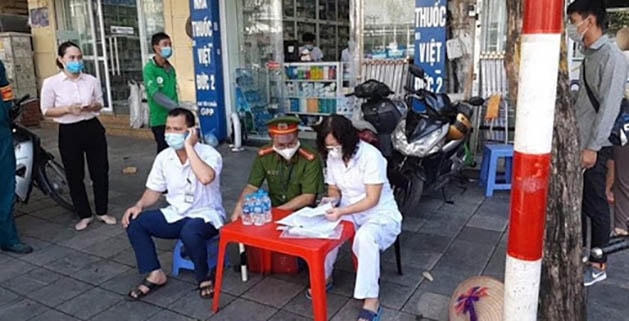 Một điểm kiểm tra phòng chống dịch Covid-19.  