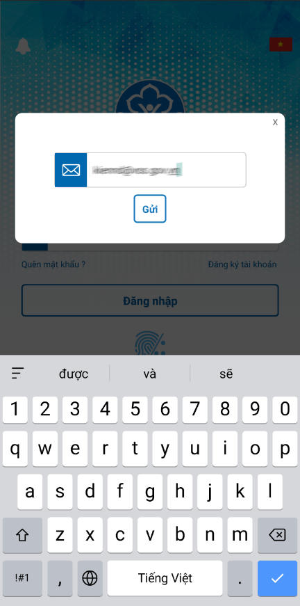 Cấp lại mật khẩu ứng dụng VssID  miễn phí qua email