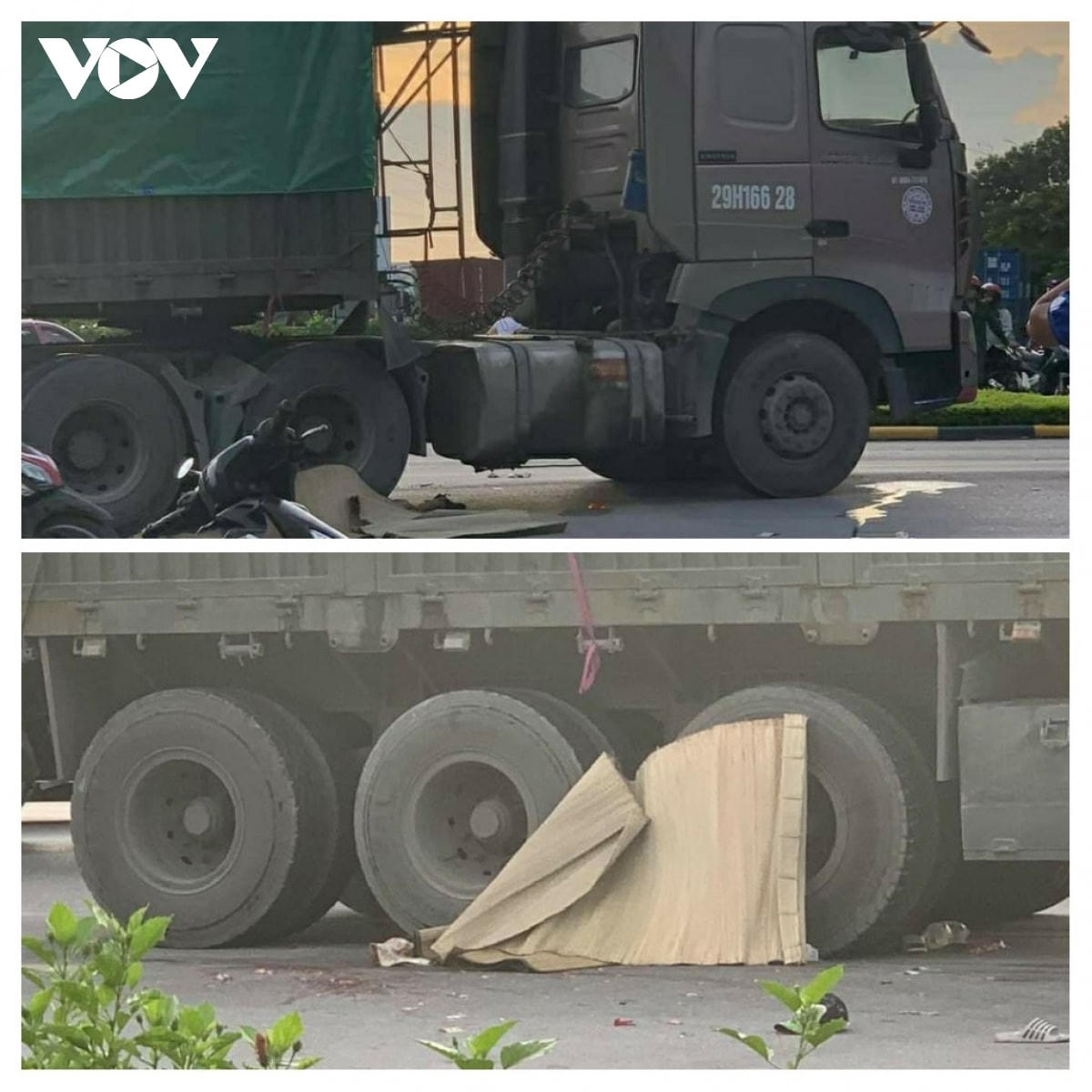 Tai nạn khiến 2 cháu nhỏ tử vong tại chỗ, người cha bị thương nặng, được đưa đi cấp cứu.