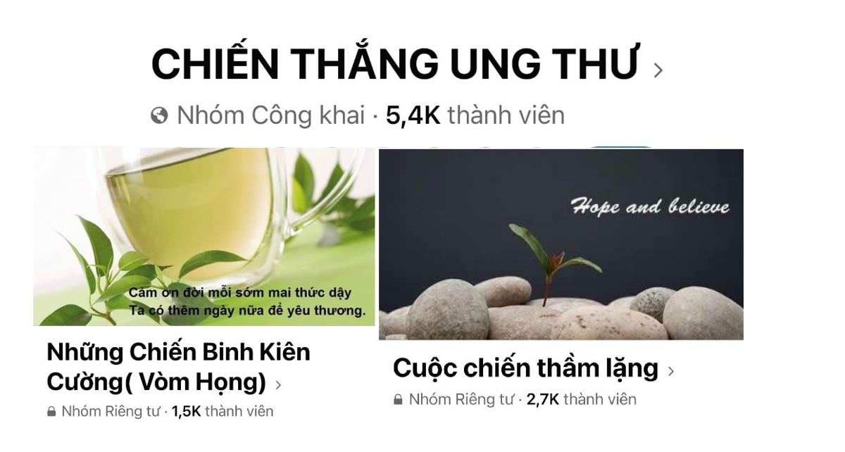 Rất nhiều các nhóm dành riêng cho bệnh nhân ung thư và người thân được lập trên mạng xã hội. Ảnh: L.A.
