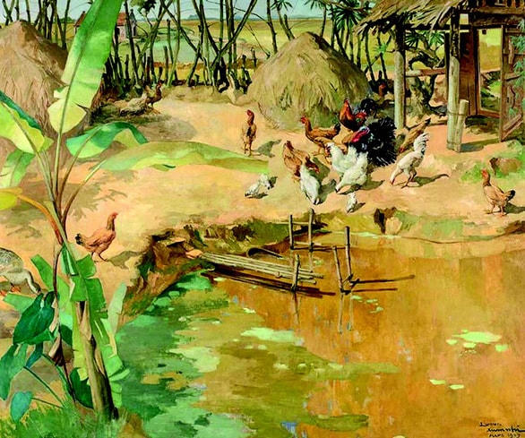Bức tranh “Làng Bắc bộ” (Village du Haut Tonkin).