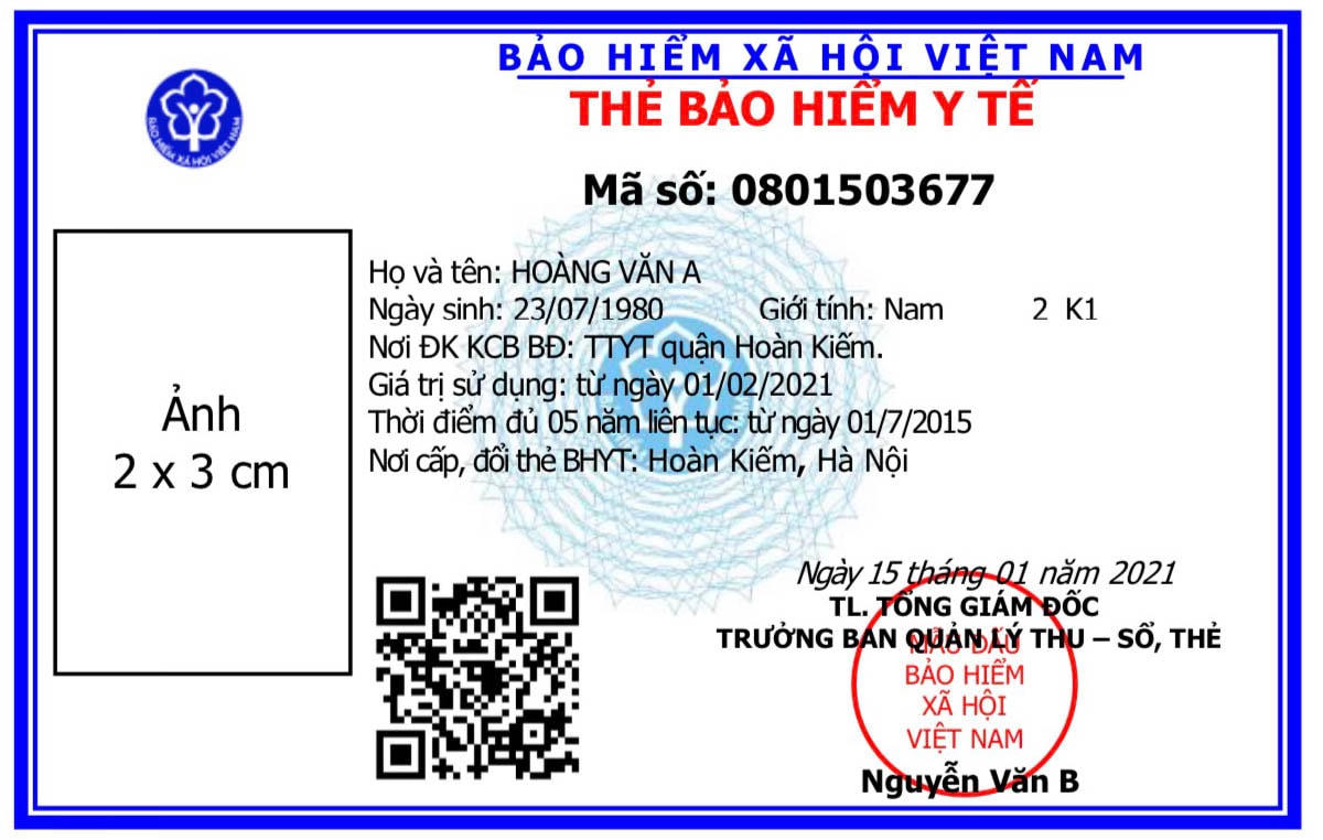 Mẫu thẻ BHYT mới.