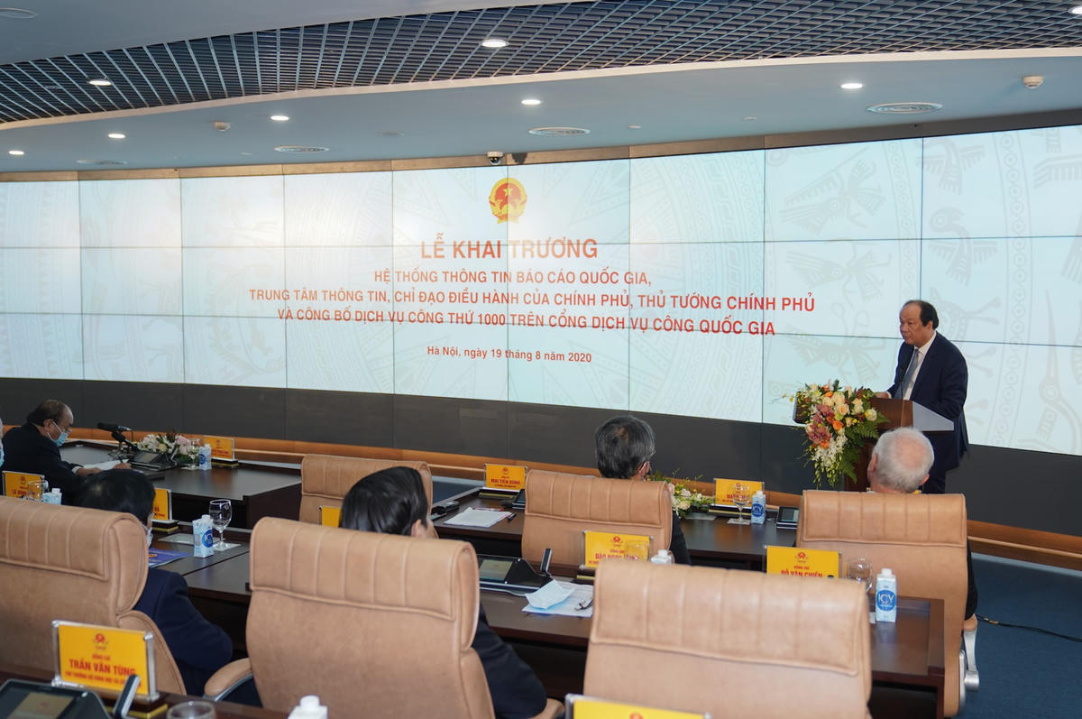 Bộ trưởng, Chủ nhiệm VPCP Mai Tiến Dũng phát biểu tại buổi lễ. Ảnh: VGP/Quang Hiếu.