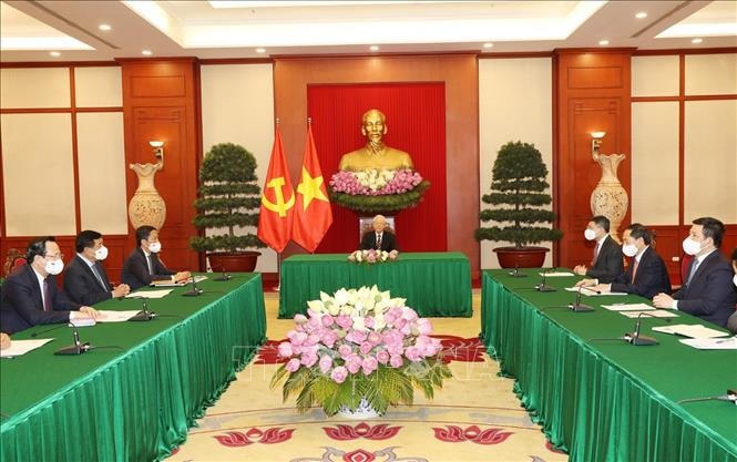 Tại cuộc điện đàm, hai nhà lãnh đạo đã trao đổi ý kiến về các vấn đề khu vực, quốc tế cùng quan tâm. Ảnh: TTXVN.  
