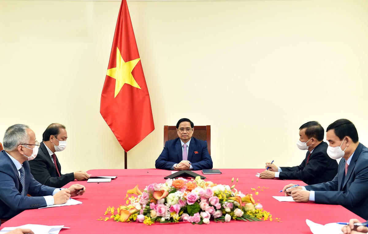 Tại cuộc điện đàm, Thủ tướng Phạm Minh Chính và Tổng thống Philippines Rodrigo Duterte nhất trí phối hợp chặt chẽ thúc đẩy quan hệ Việt Nam – Philippines trên mọi lĩnh vực, tập trung vào các trọng tâm. Ảnh: VGP.  