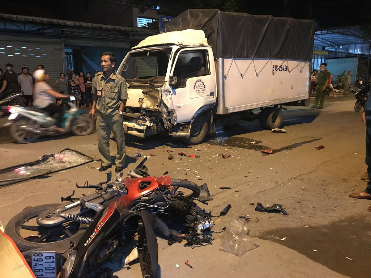 Hiện trường vụ tai nạn giao thông.