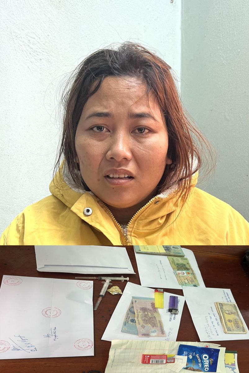 Đỗ Thị Hồng bị Công an phát hiện khi đang bán heroin cho con nghiện.