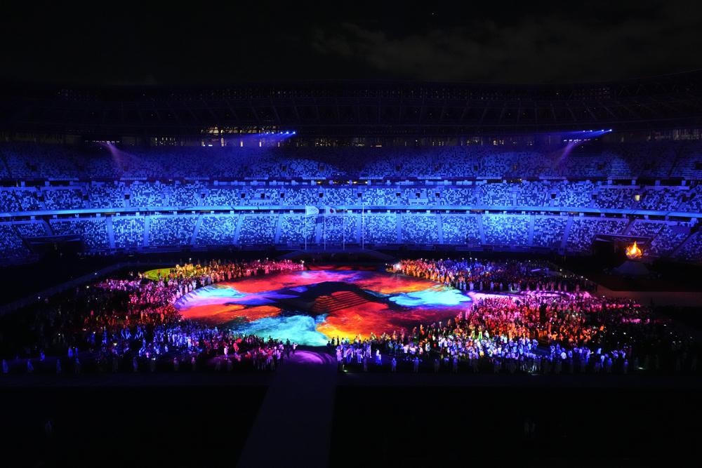 Khung cảnh Lễ bế mạc Thế vận hội Olympic Tokyo 2020. Ảnh: AP.