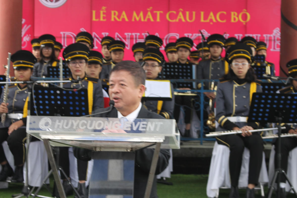 Nhạc sĩ Đỗ Hồng Quân,Chủ tịch Hội Nhạc sĩ Việt Nam phát biểu.