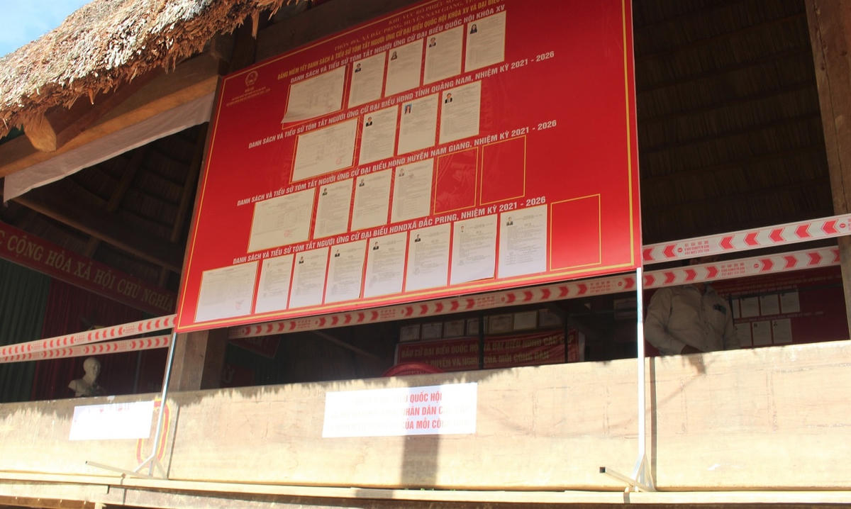 Bảng danh sách niêm yết các ứng cử viên.