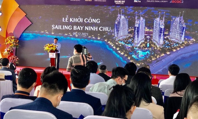 Ông Nguyễn Đức Chi - Chủ tịch HĐQT Tập đoàn Crystal Bay phat biểu tại buổi lễ.