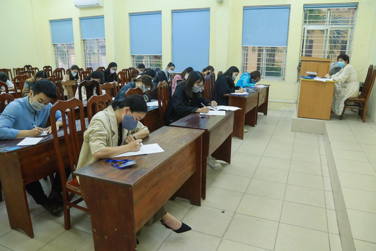Nhiều trường đại học, cao đẳng đón học sinh, sinh viên trở lại trường học trực tiếp từ giữa tháng 2.Ảnh: Quang Vinh